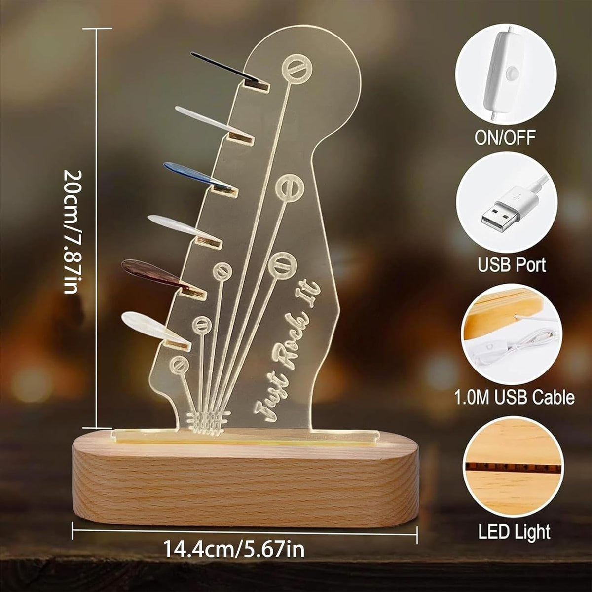 🔥Last 4 hours Sale: Save 50% -Light Up Guitar Pick Holder