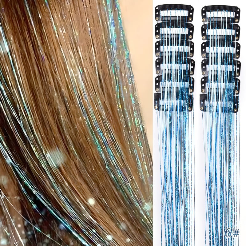 🔥Last Day 50% OFF✨Clip-in Tinsel Hair Extensions (A set of 12 pieces)