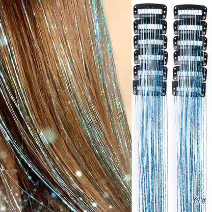 🔥Last Day 50% OFF✨Clip-in Tinsel Hair Extensions (A set of 12 pieces)