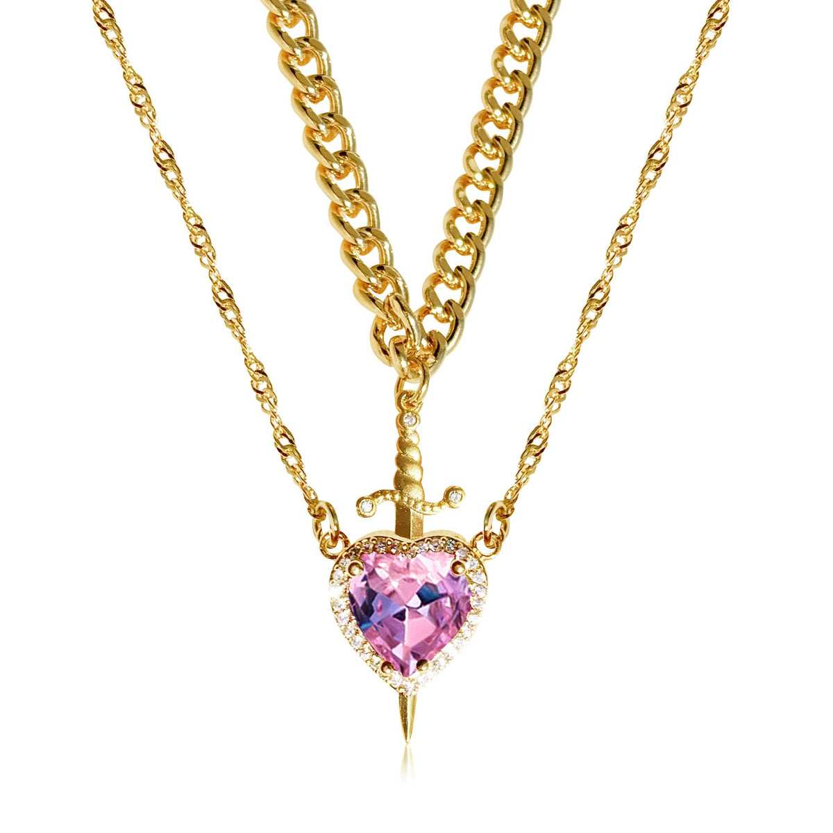 🔥LAST DAY 50% OFF - 💕GM Heart & Sword Promise Necklace His / Hers Set