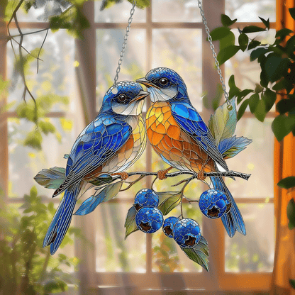 🔥LAST DAY 50% OFF - 🐦💙Bluebirds Suncatcher Ornament