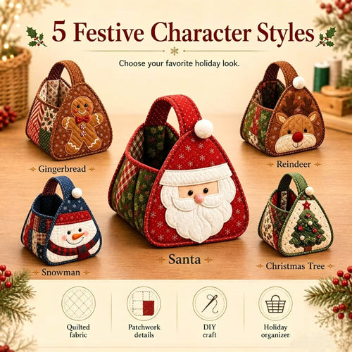 🎄Christmas Character Quilted Carry Basket