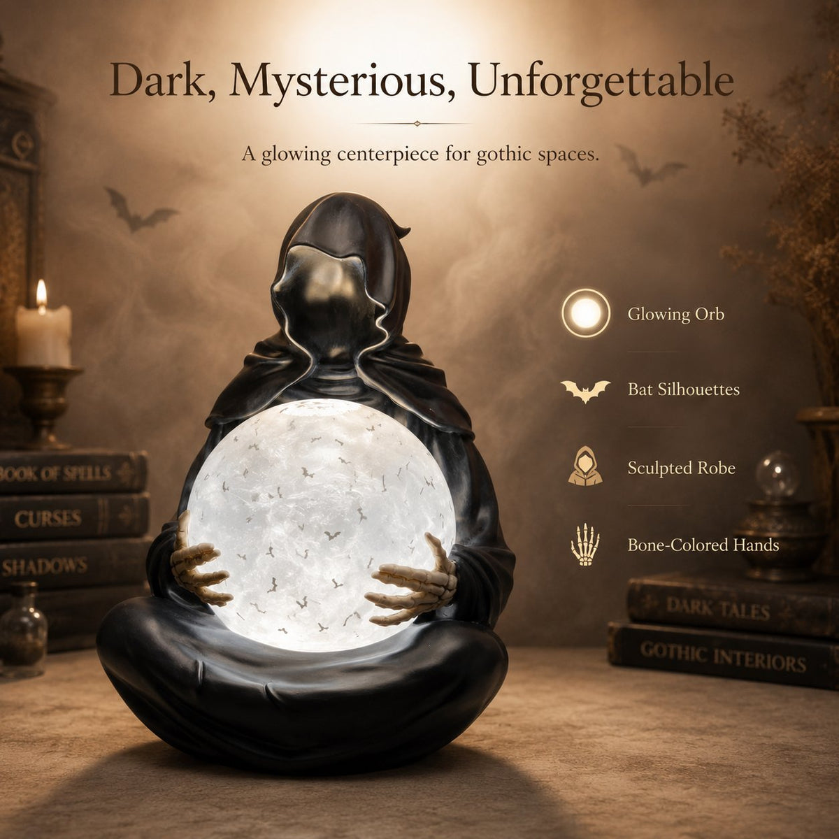 💀 Mystic Reaper Crystal Ball Light