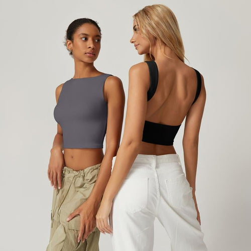 ⏰LAST DAY 50% OFF🔥Women's Sexy Open Back Sleeveless Crop Tank