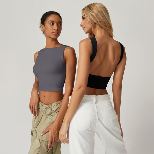 ⏰LAST DAY 50% OFF🔥Women's Sexy Open Back Sleeveless Crop Tank