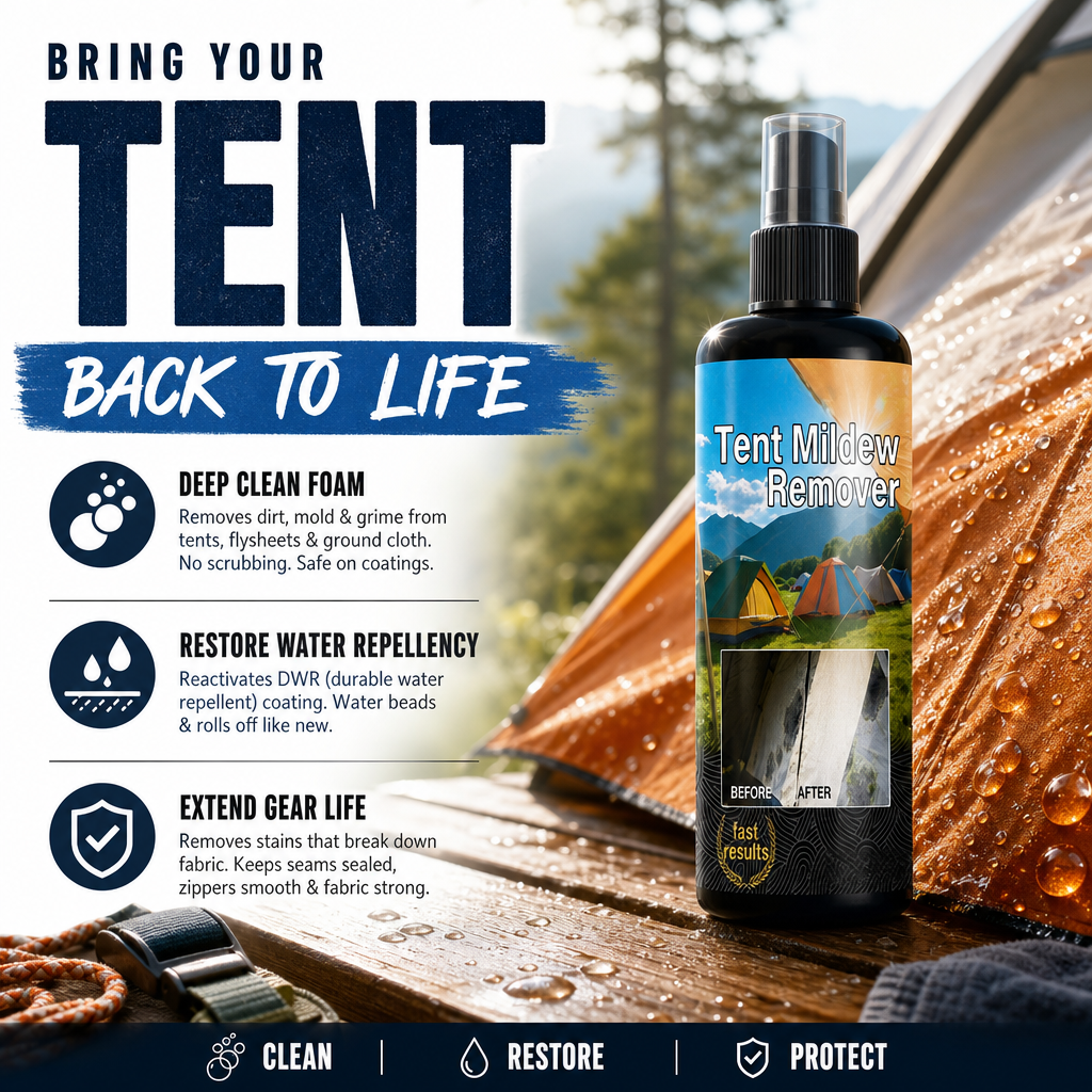 ✨ 🧴✨ 53% OFF! Outdoor Mildew Stain Cleaner – Spray on, wipes off mold instantly. Eco‑friendly, won‘t ruin waterproofing. Tent, awning, shower curtain – all like new! 🏕️💪