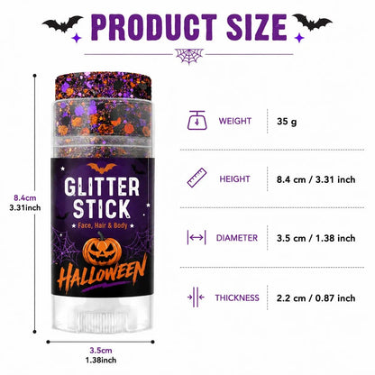 🔥🎃Halloween Glitter Stick for Face, Hair & Body, Sparkle Makeup Accessory