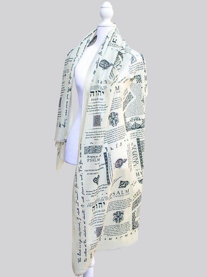 ✝️Handcrafted Christian Prayer Shawl: Protection Bible Verse Scarf, Yeshua Scripture Wrap🙏