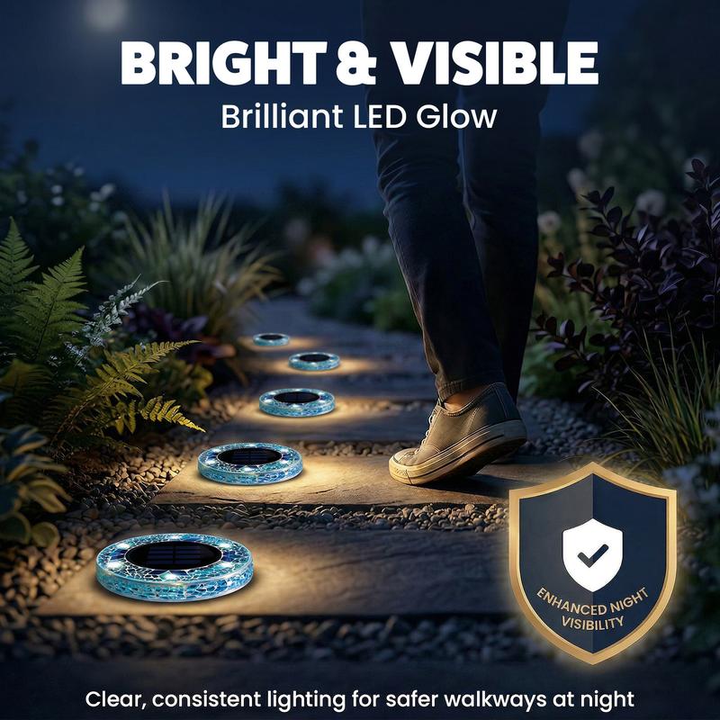 🚀Gift for Father's Day✨Solar Outdoor Mosaic Disc Lights (4-Pack)