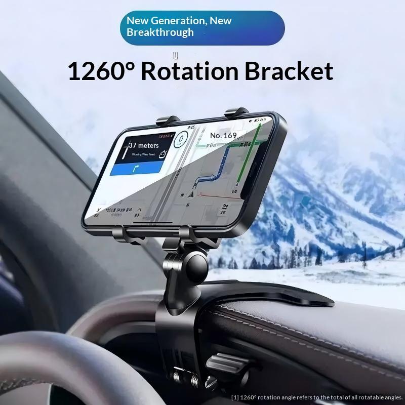 Multifunctional Car Phone Mount for Center Dashboard or Rearview Mirror Navigation Support Bracket