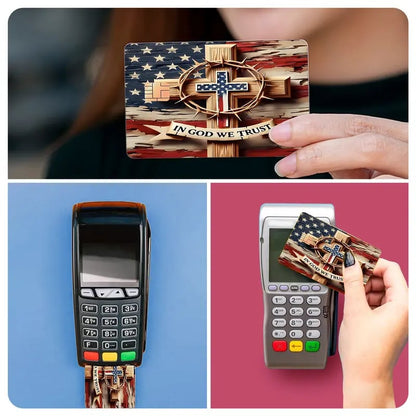 🔥Hot Sale 49% OFF - 💳✝️ Faith & Patriot Card Sticker Set – Inspirational Credit Card Stickers with Cross & Scripture Designs