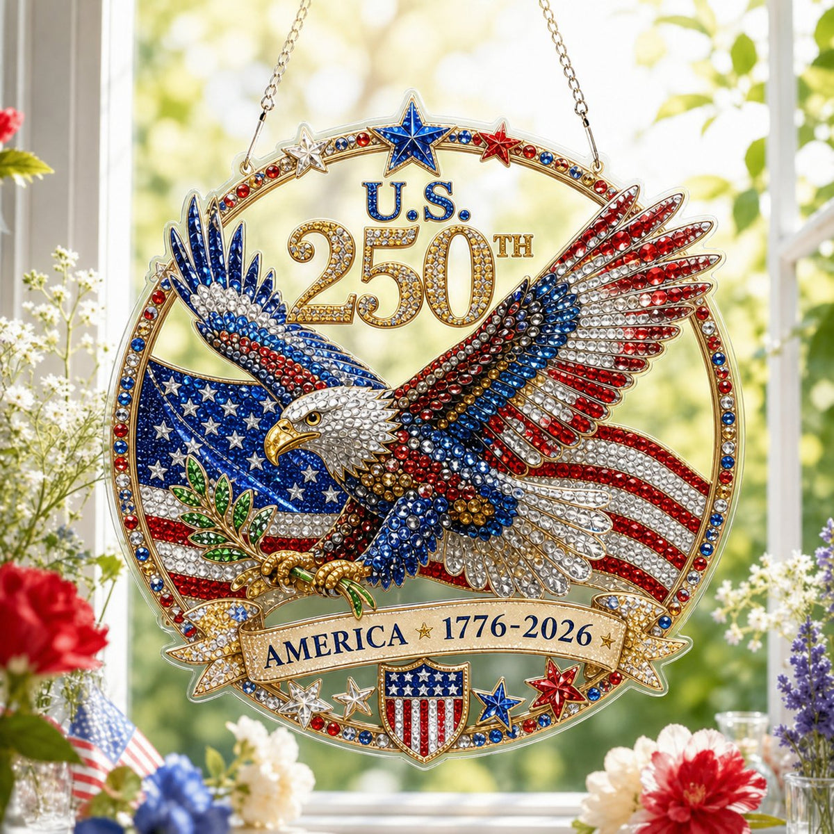 💥LAST DAY 50% OFF - Hummingbird Diamond Art Hanging Ornament Kit – Sparkling DIY Window Ornament 🐦✨