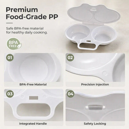 🥳2026 HOT SALE🥳💞50K+ SOLD! 🥗🎁 50% OFF! Microwave Egg Poacher——Dual‑cavity, non‑stick & easy clean. Healthier than frying – stock up & save! 🏠✅