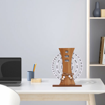 🔥LAST DAY 50% OFF - New Year Wooden Creative Manual Rotating Calendar