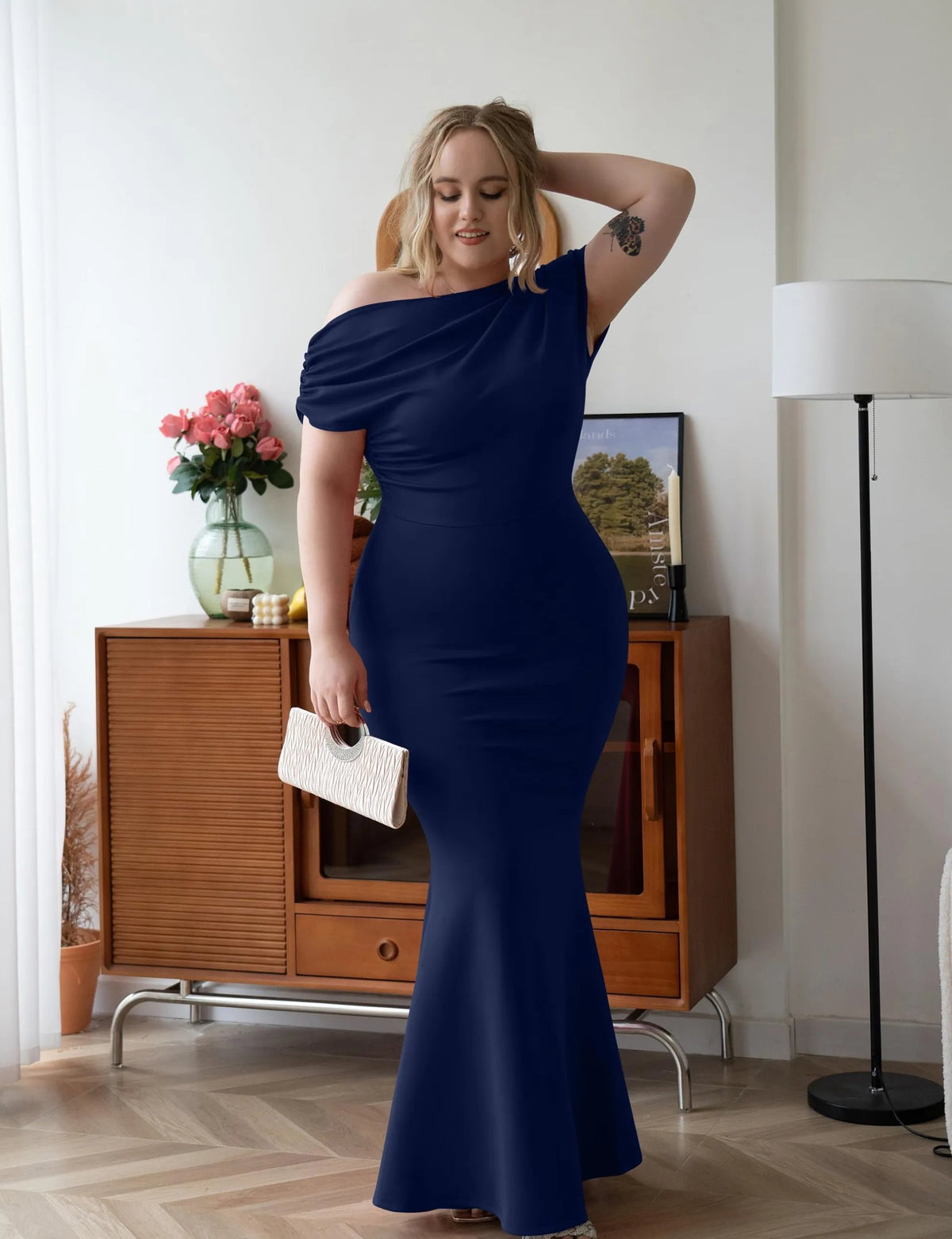 💃WOMEN'S ELEGANT SLEEVELESS OFF SHOULDER BODYCON LONG FORMAL PARTY EVENING DRESS(🔥Same as in the video)