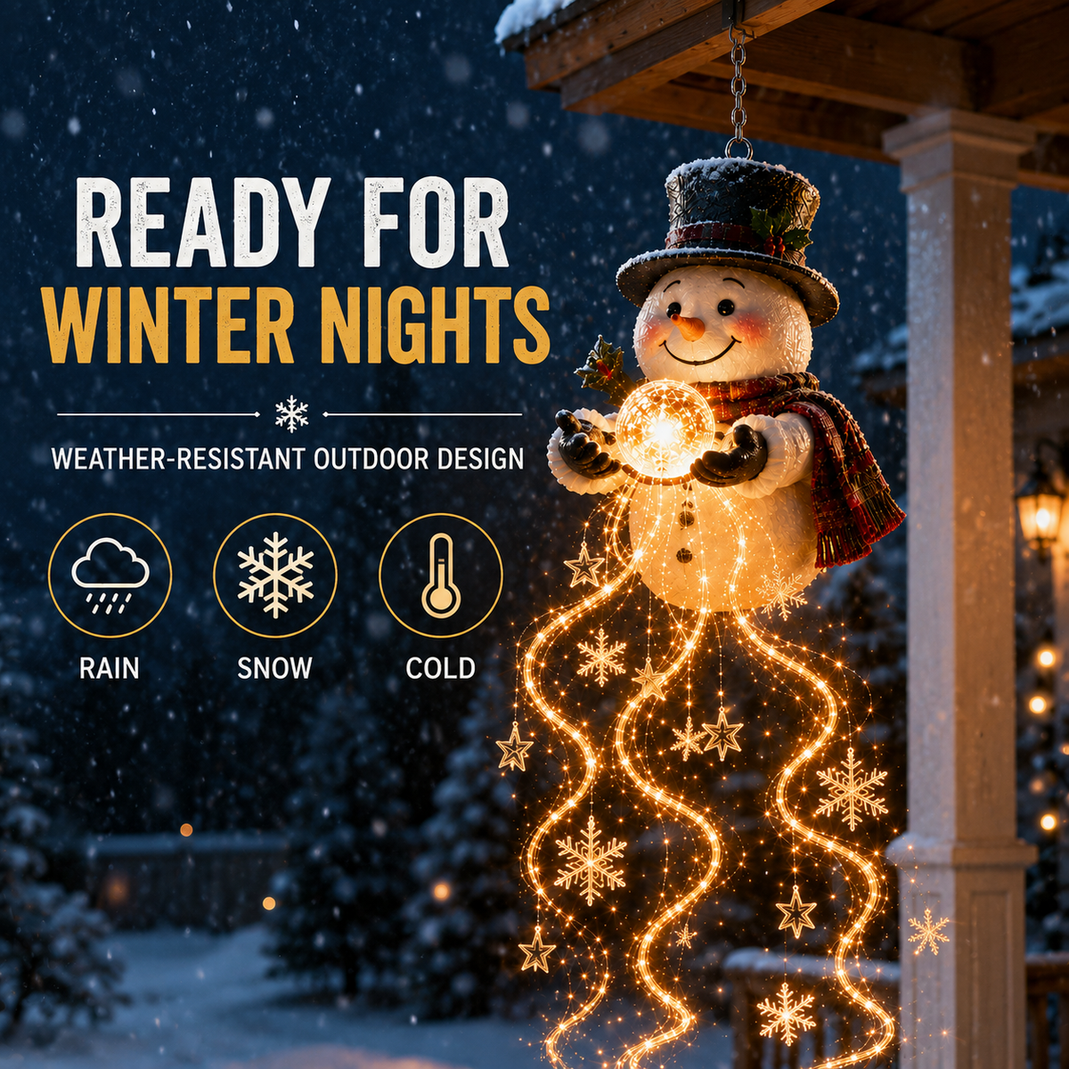 🎄Last day for 50% off🎄Snowman Magic Fountain™ – Hanging Solar Snowflake Cascade Christmas Light
