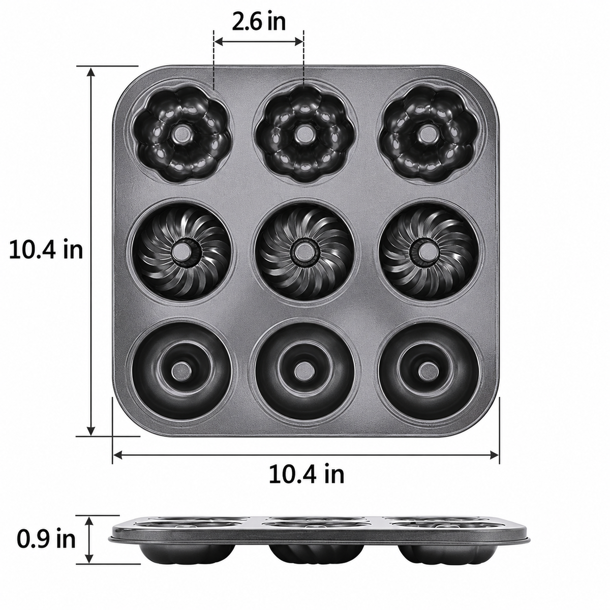 Multi-Cavity Non-Stick Mini Bundt Cake Pan