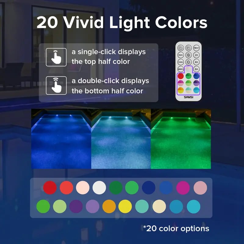 🌟💧 Swimming pool RGB lights – IP68 Waterproof Underwater Light, 3X Brighter, 20 Colors & RF Remote 🌈🎮