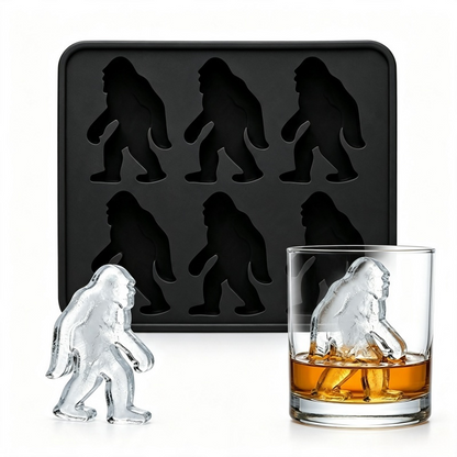 Bigfoot Silicone Ice Cube Tray, 6-Cavity Sasquatch Ice Mold for Whiskey Cocktails