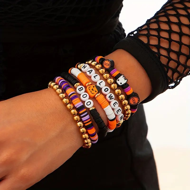 🎃👻7-Piece New Ambiance Halloween Bracelet Set💖
