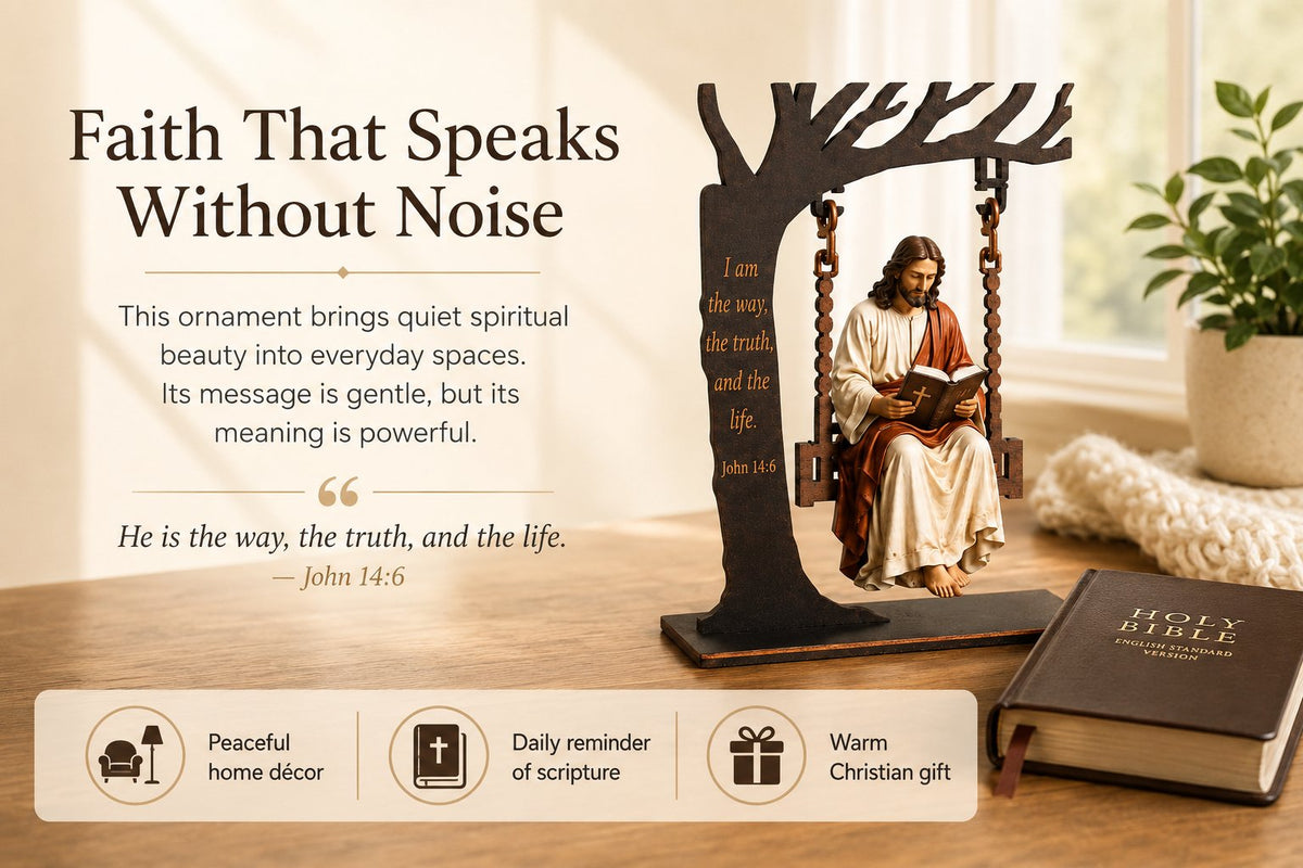 🎁 Christian Jesus Swing Table Decor