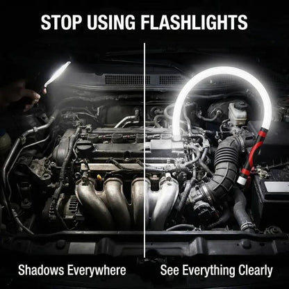 Bendable LED Flashlight Stick – 27" Flexible Rechargeable Waterproof LED Work Light, High Lumen Hands-Free Inspection Light for Car Repair, Under Hood, Garage, Mechanic, DIY, Party, Camping & Emergency Roadside