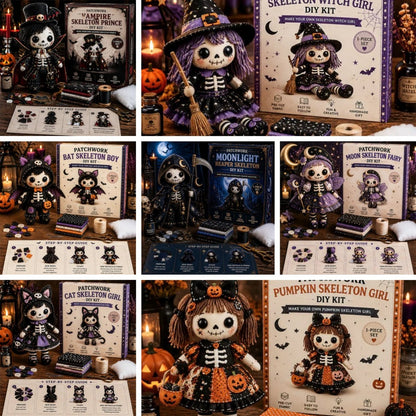 🔥HOT SALE 49% OFF🎃🧙‍♀️Patchwork Skeleton Witch Girl DIY Kit👻🦴