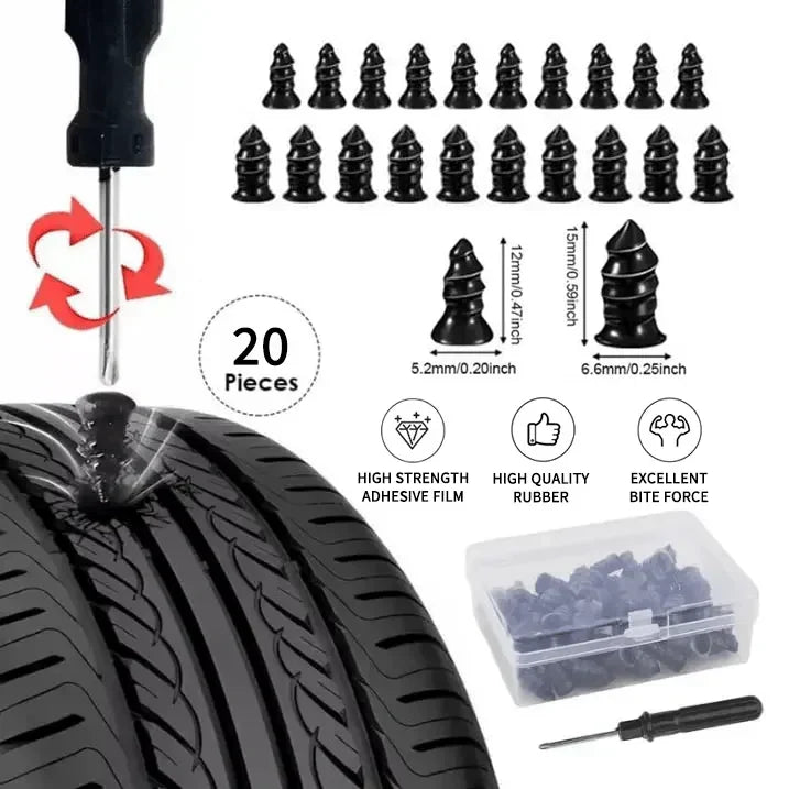 One-second tire repair🚗Vacuum Tire Mending Nail