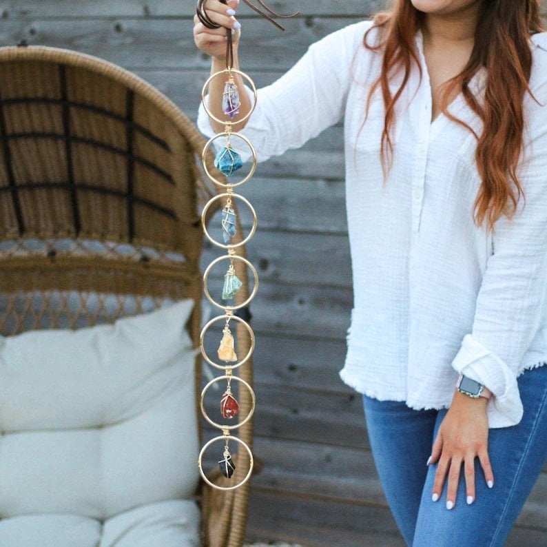 🔥LAST DAY SALE 49% OFF - Raw Crystal 7 Chakra Gemstone Wall Decor