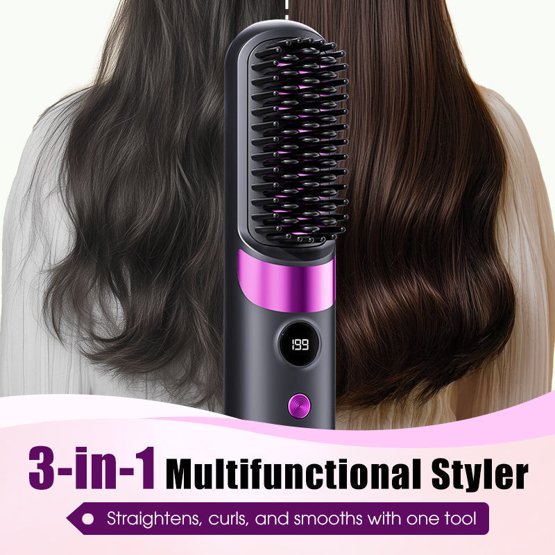 3-in-1 Portable Cordless Hair Straightener Comb