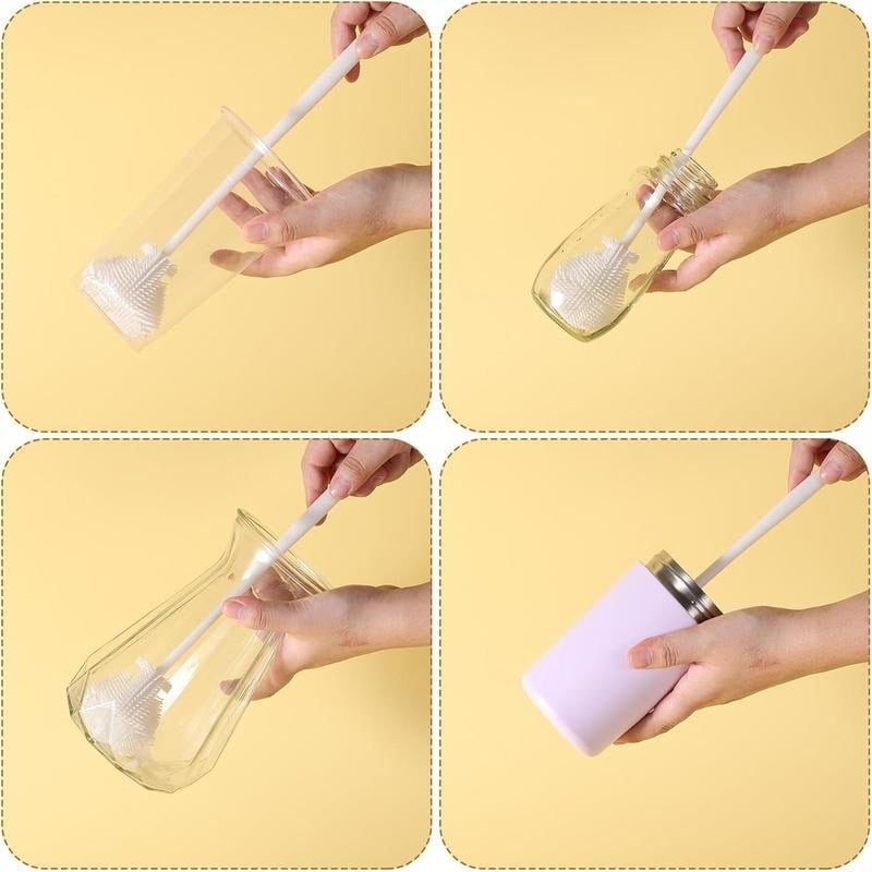 🌟! 🌟360° Silicone Bottle Cleaning Brush with Long Handle