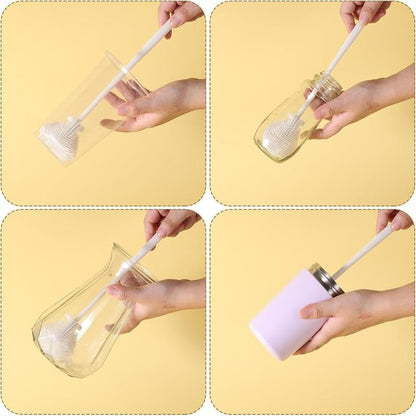 🌟! 🌟360° Silicone Bottle Cleaning Brush with Long Handle