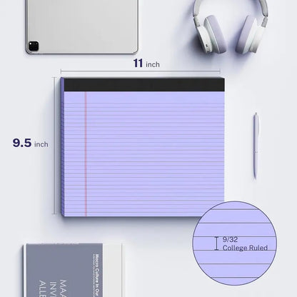 📝Office Pop! Wide Legal Pad (Double-sided nrintino No ink bleeding) – Colorful, Landscape, Double Ruling, 30 Easy‑Tear Sheets 🌈📄✨