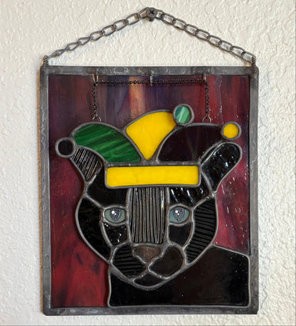 🔥Last Day 49% OFF -  🐆✨Stained Glass Black Cat Suncatcher Window Hanging Decor, Interchangeable Hat Design