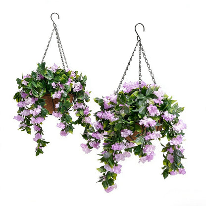 ✈️🌺Faux Crepe Myrtle Hanging Baskets – Ultra-Realistic🌸✨