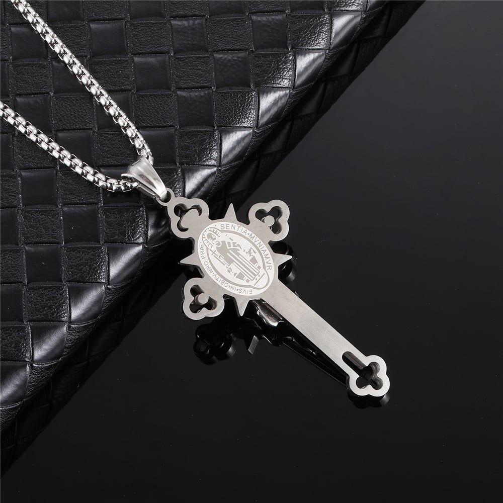 🔥Last 4 hours Sale: Save $30 -✨ST.Benedict Protection Cross Power Pendant Necklace