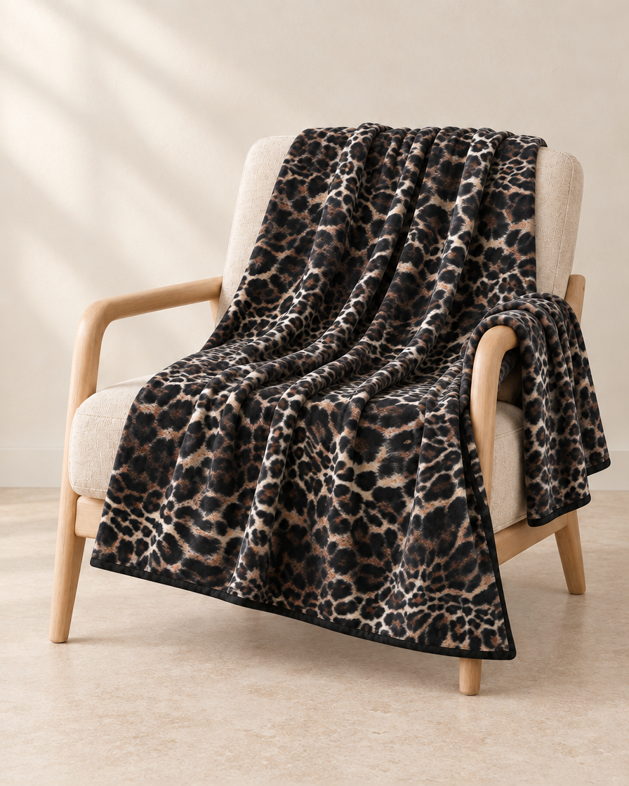 The Fleece Leopard Throw