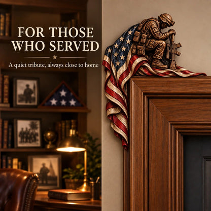 ❤️‍🔥Patriotic American Flag & Cross& Veteran Door Frame Corner Decor