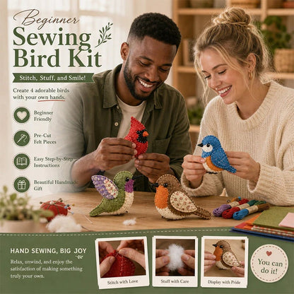 🧶Beginner-Friendly🐦DIY Fabric Animal Craft Kit – Creative Handmade Art (No scissors included)