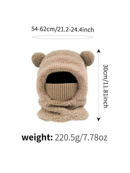 🔥LAST DAY 50% OFF - Women's Solid Pom Pom Bear-Ear Beanie Hat