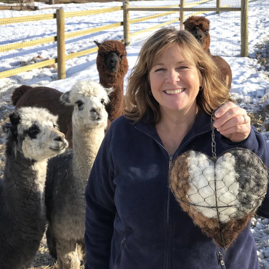 ☁ Handmade Alpaca Fiber Bird Nesting Heart 🏡