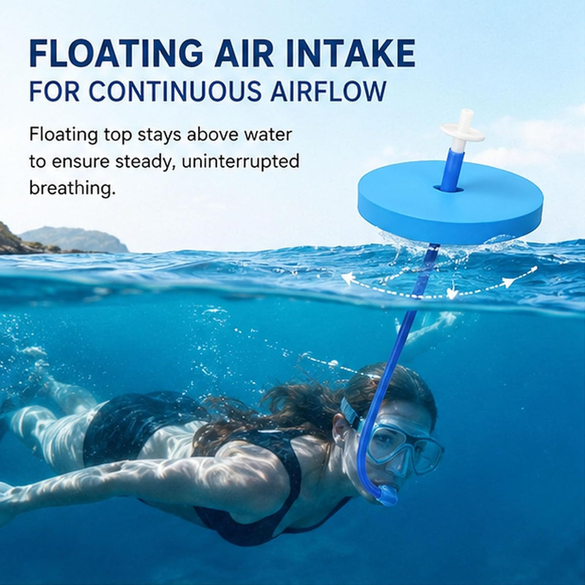 ✨Flexible Floating Snorkel Tube – Safe &amp; Comfortable for Underwater Training