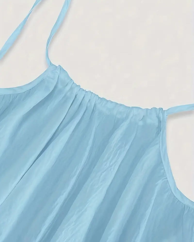 Women's Solid Color Backless Cami Dress