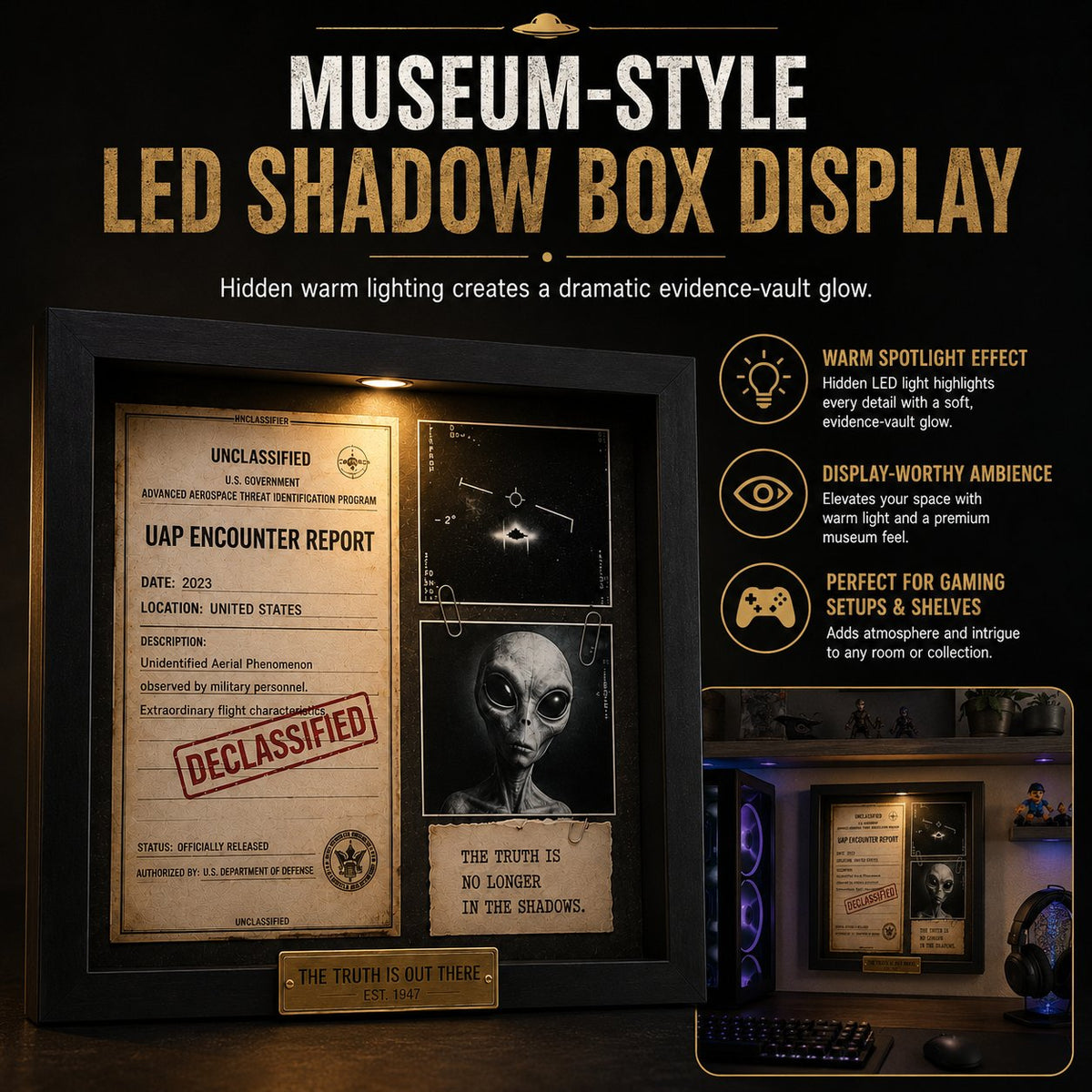 🔥Last Day 49% OFF - 👽 Declassified UAP Encounter File Frame