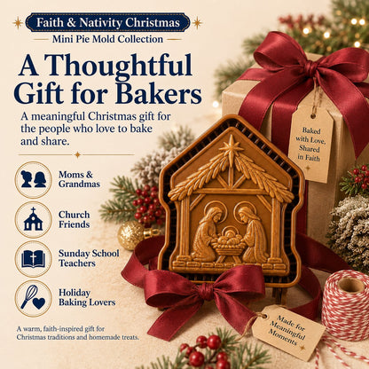 ✝️ Faith & Nativity Christmas Mini Pie Mold Collection