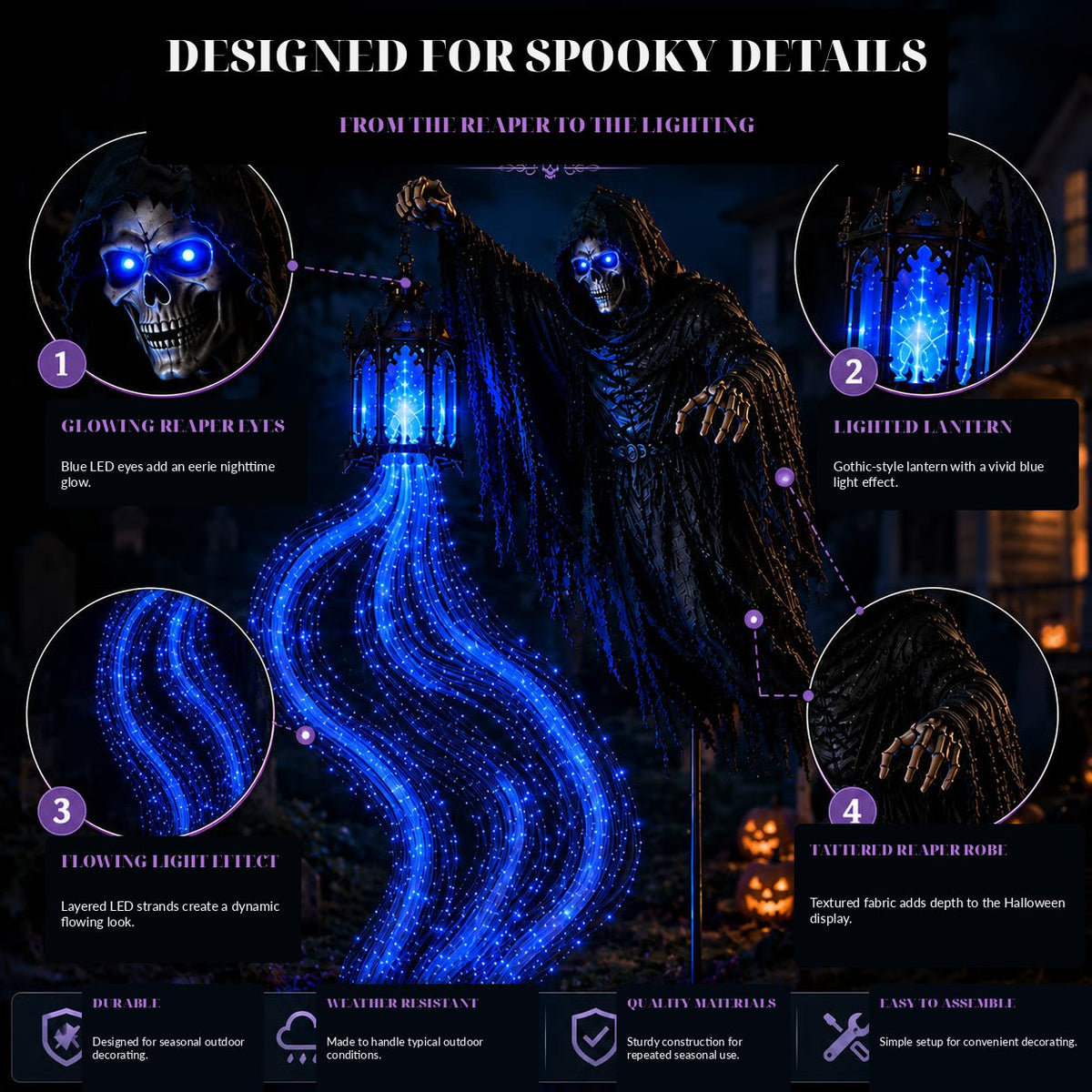 🔥🔥💀Halloween Grim Reaper's Haunting Lamp