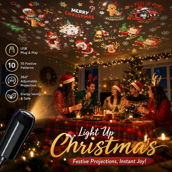 Plug‑and‑Play HD Holiday Projector, Multi‑Scene Projection Light for Christmas, Halloween & Faith‑Themed Decor 2026