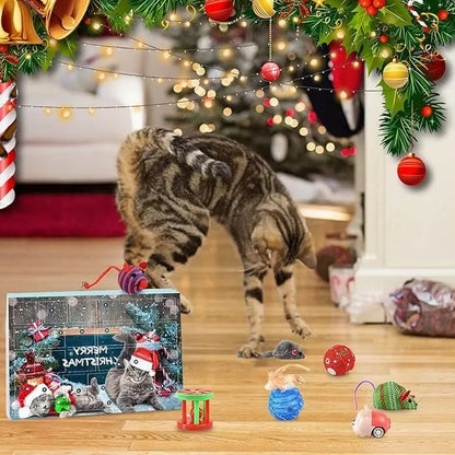 🔥Last 48 hours 57% OFF - 🐱2024 Christmas Countdown Cat Toys Advent Calendar