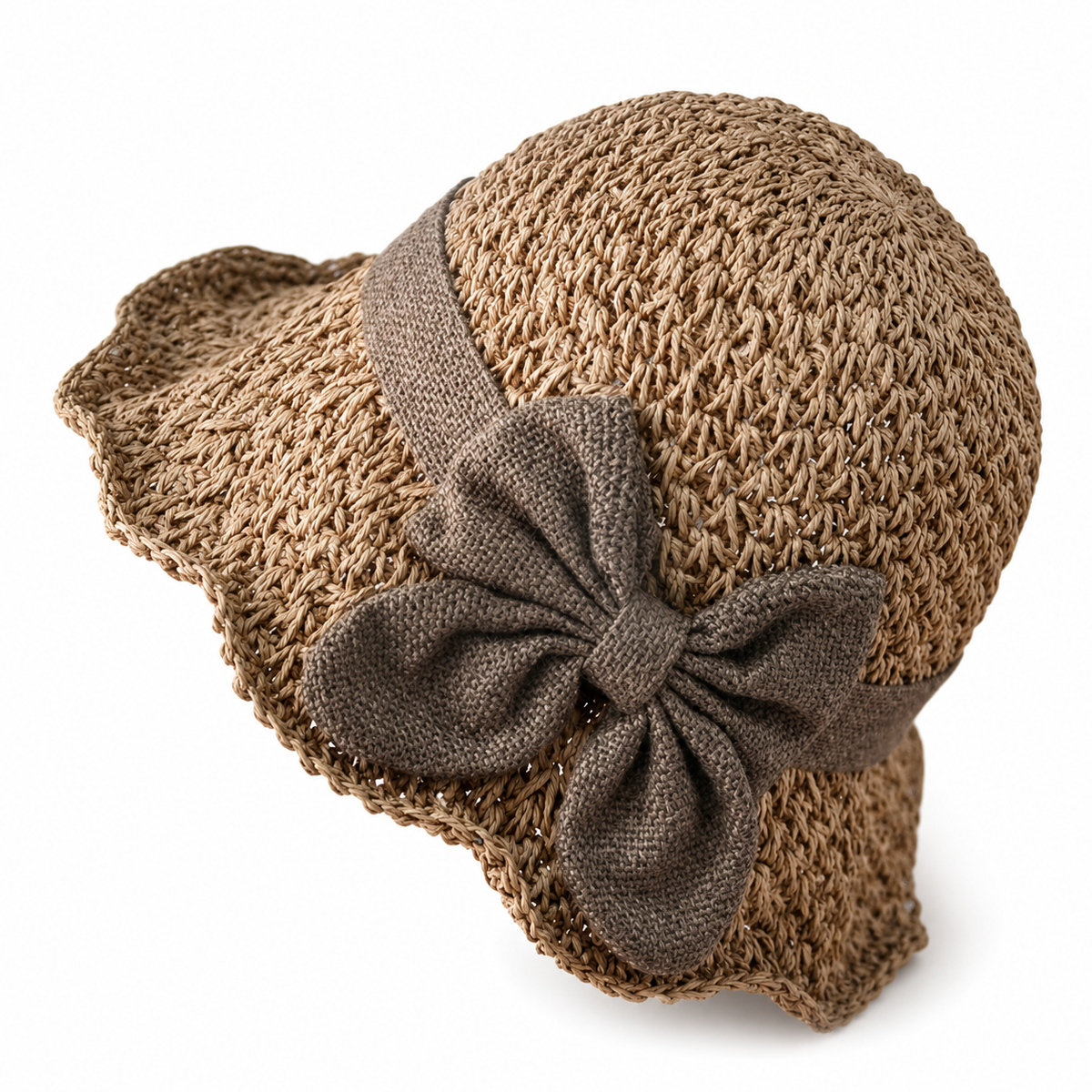 🌞Elegant Woven Straw Sun Hat with Bow