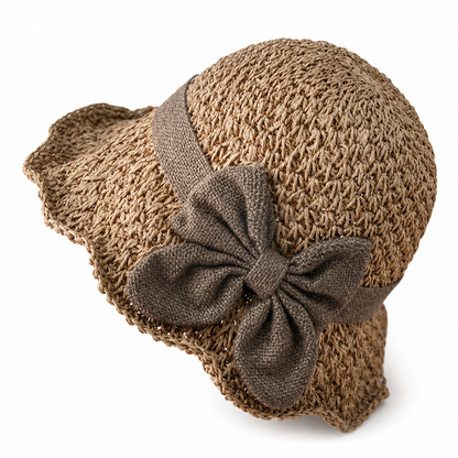 🌞Elegant Woven Straw Sun Hat with Bow